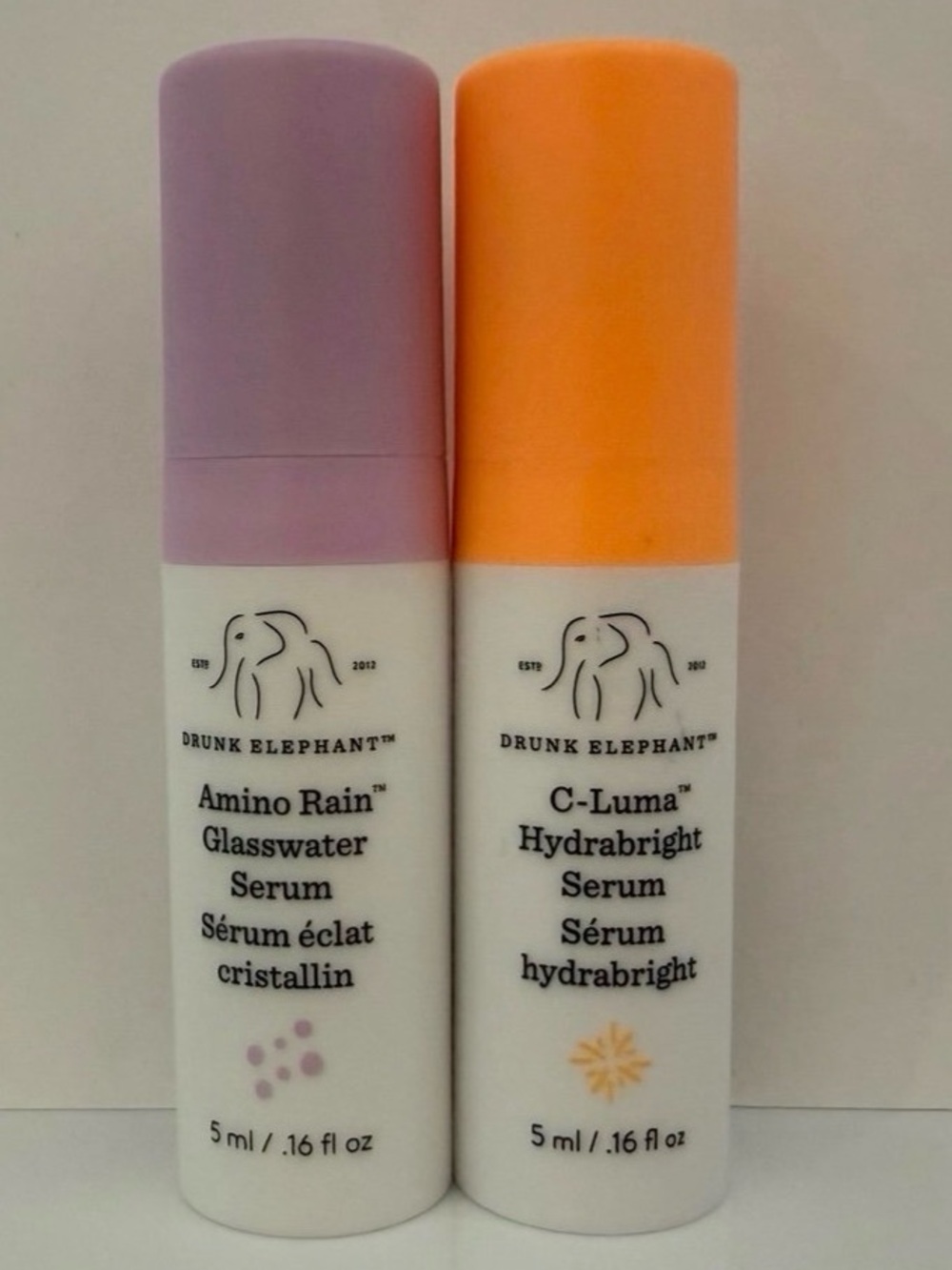 Drunk Elephant C-Luma Hydrabright & Amino Rain Glasswater Serum NEW